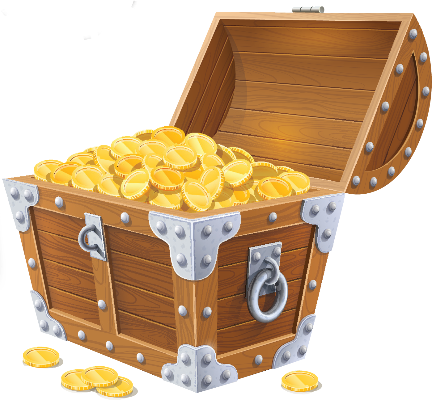 Open Treasure Chest Fullof Gold Coins.png PNG