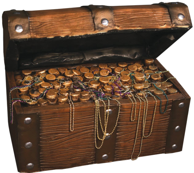 Open Treasure Chestwith Coinsand Jewelry PNG