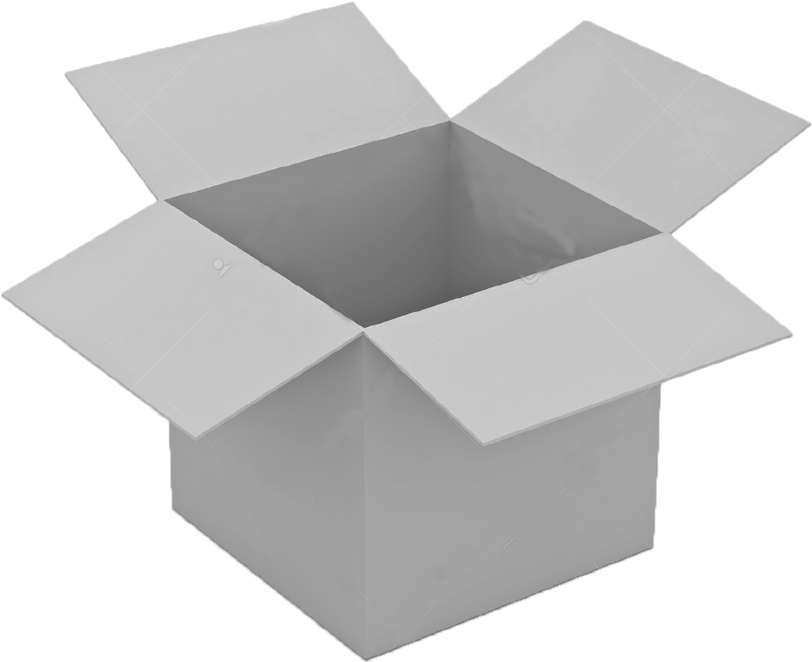 Open White Cardboard Box PNG