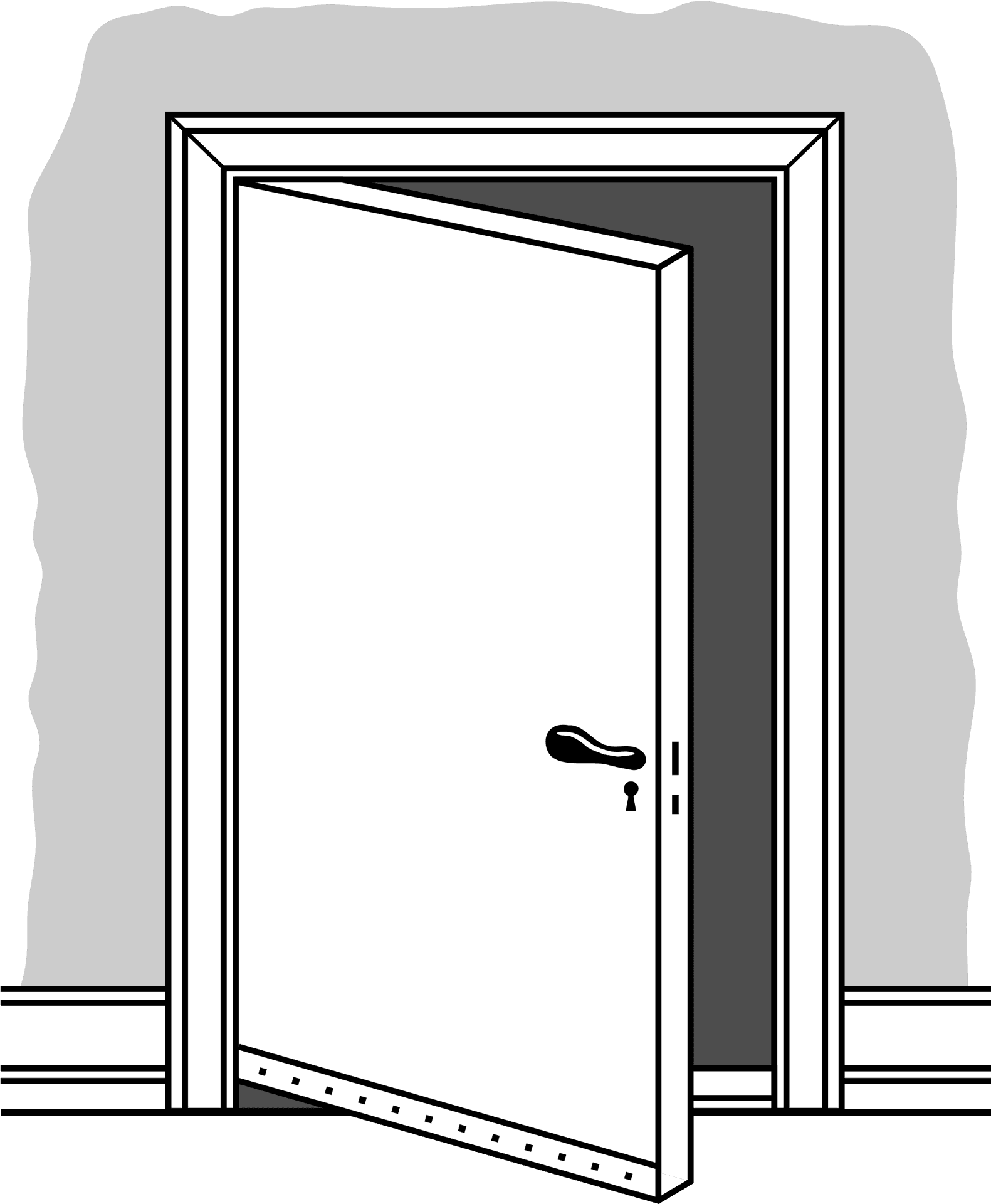 Open White Door Vector Illustration PNG