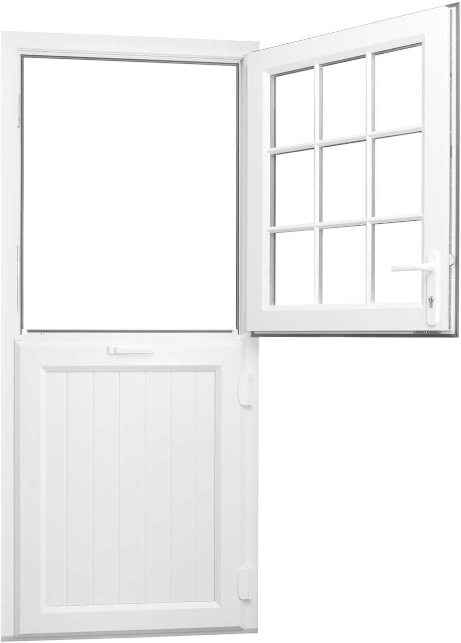 Open White Doorwith Window PNG