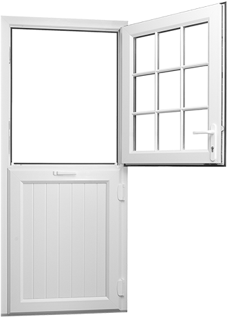 Open White Half Doorwith Window PNG