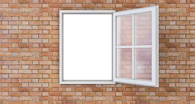 Open Window Brick Wall PNG