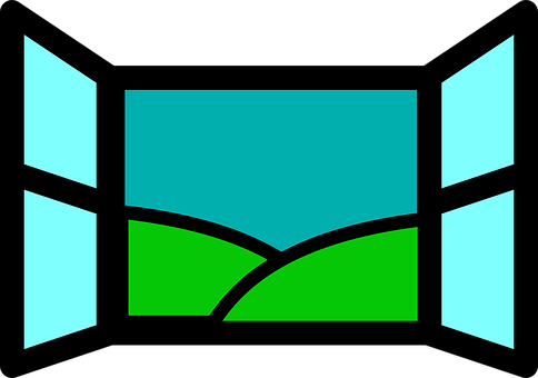 Open Window Vector Illustration PNG