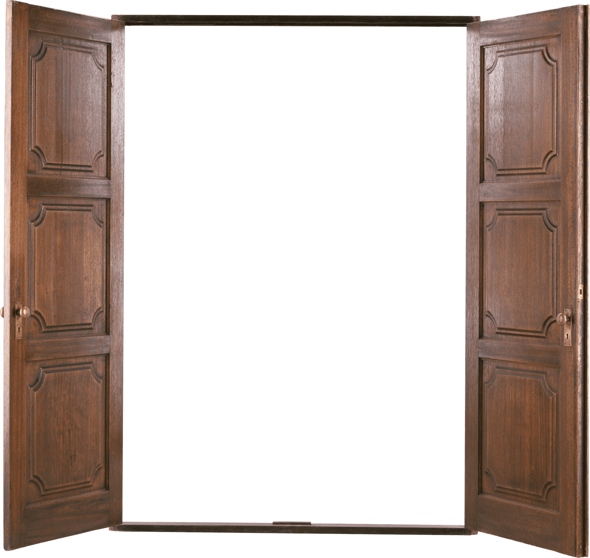 Open Wooden Double Doors PNG