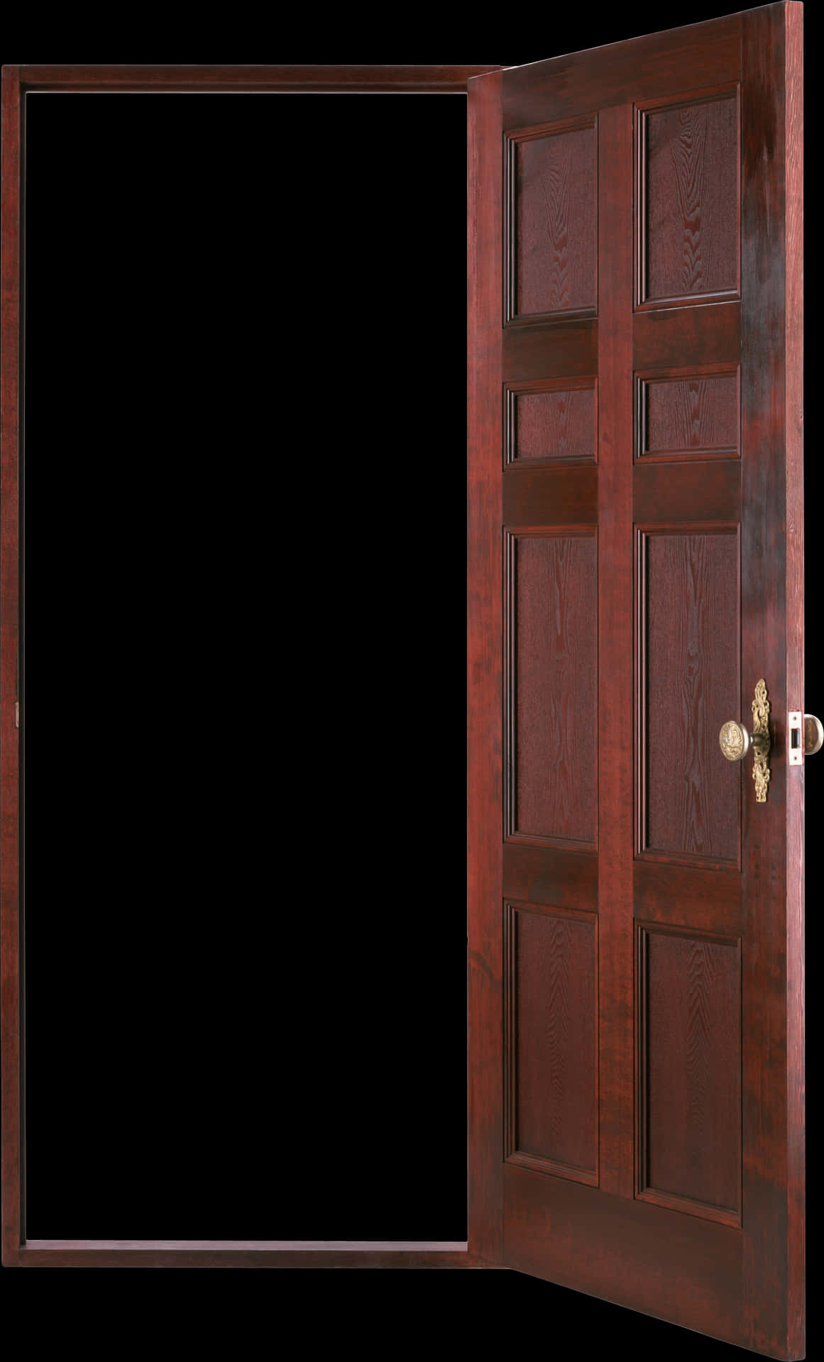 Open Wooden Panel Door PNG