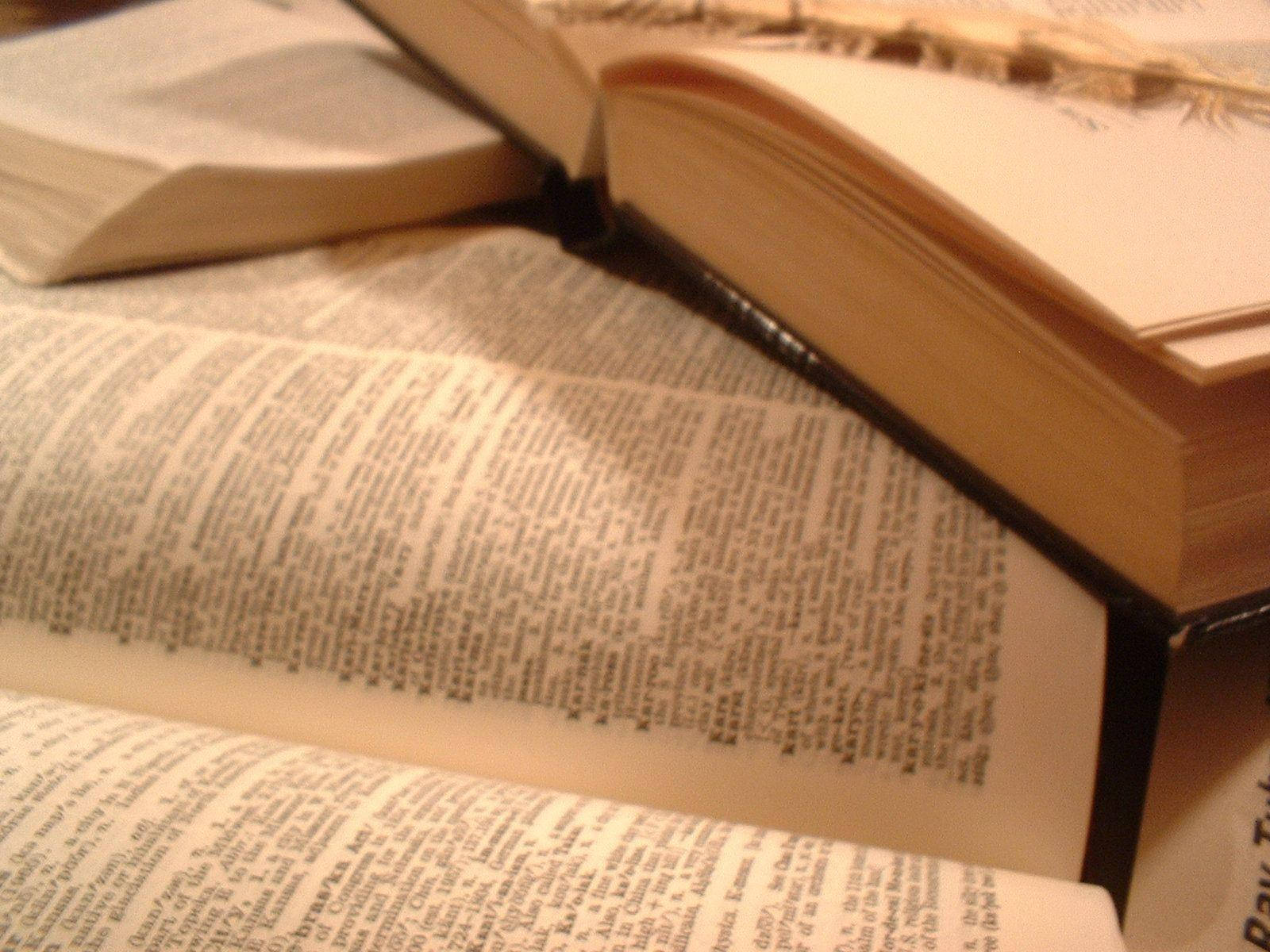 Opened Thick Dictionary Books Wallpaper