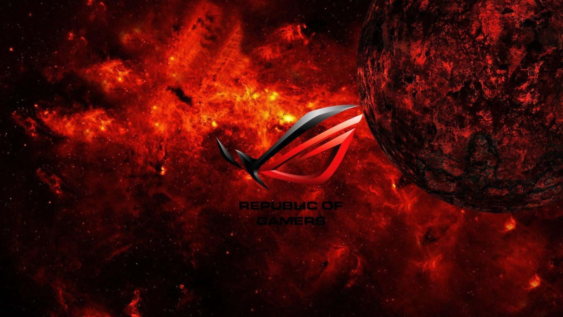 Asus Rog Logo In The Middle Of A Dark Background Wallpaper
