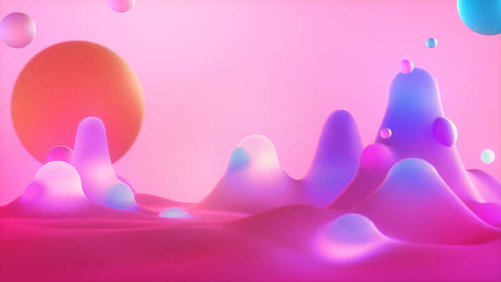 En pink og lilla baggrund med væsker og bobler Wallpaper