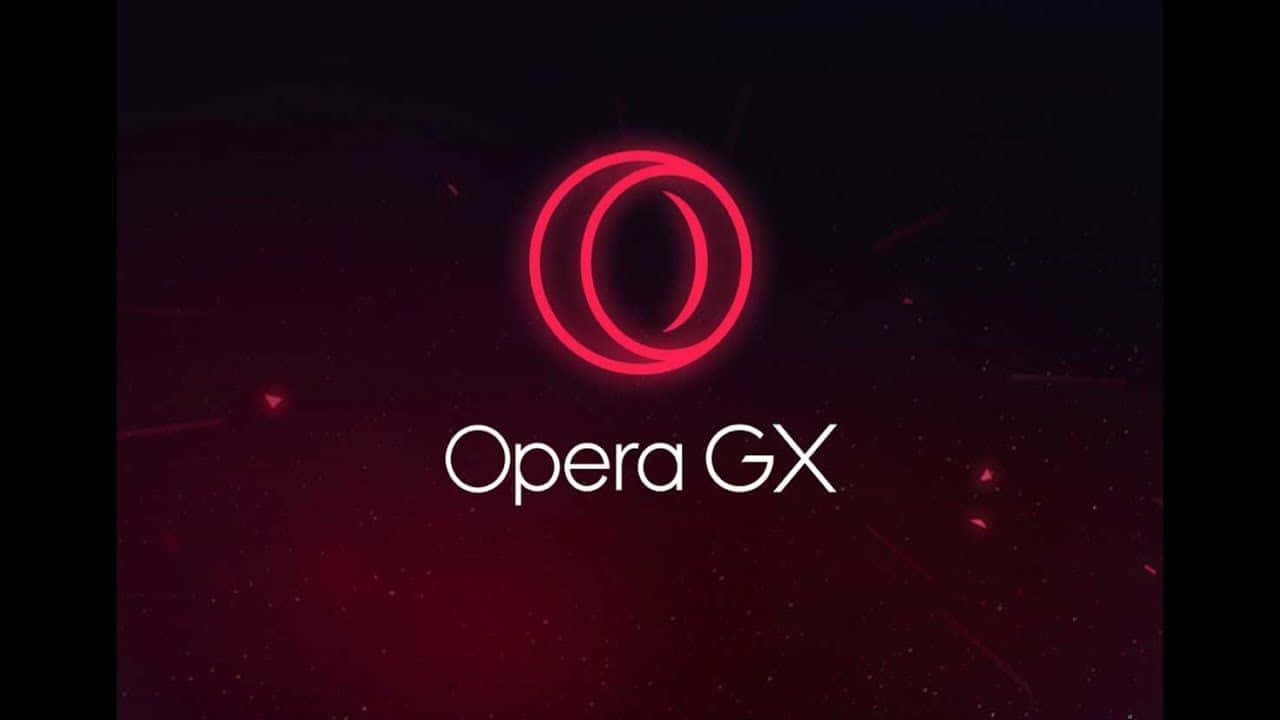 The Opera Gx Logo With A Red Light Wallpaper