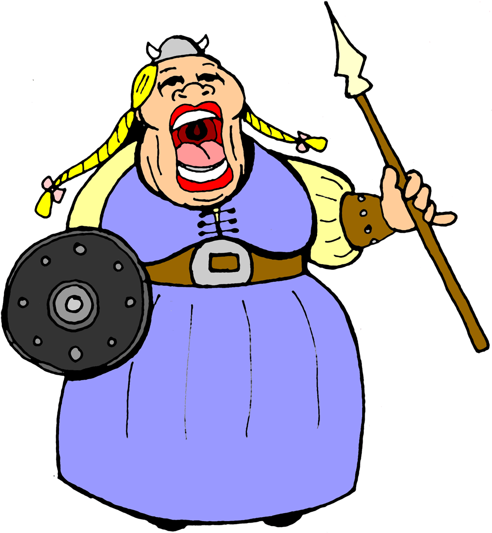 Operatic Viking Warrior Cartoon PNG