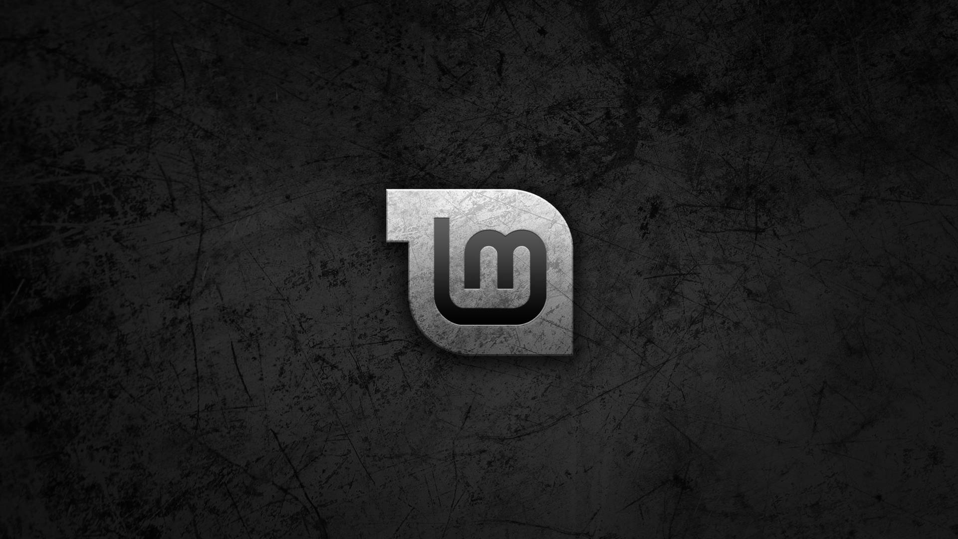 Operating System Linux Mint Gray Scratched Logo Wallpaper
