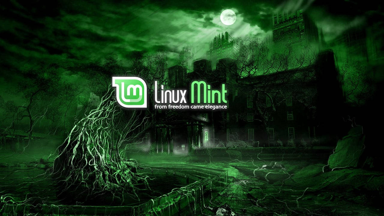 Operating System Linux Mint Haunted Mansion Wallpaper