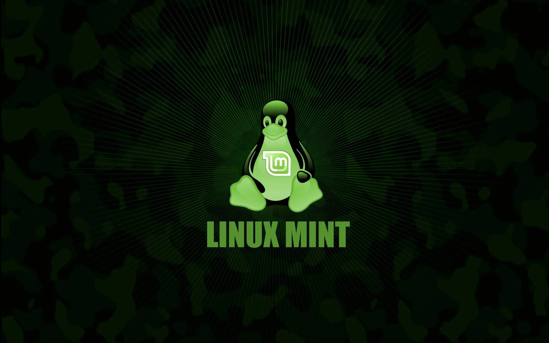 Operating System Linux Mint Logo With Penguin Tux Wallpaper
