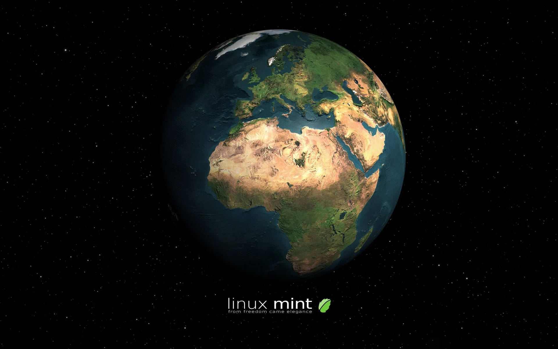 Operating System Linux Mint Logo With The Earth Wallpaper