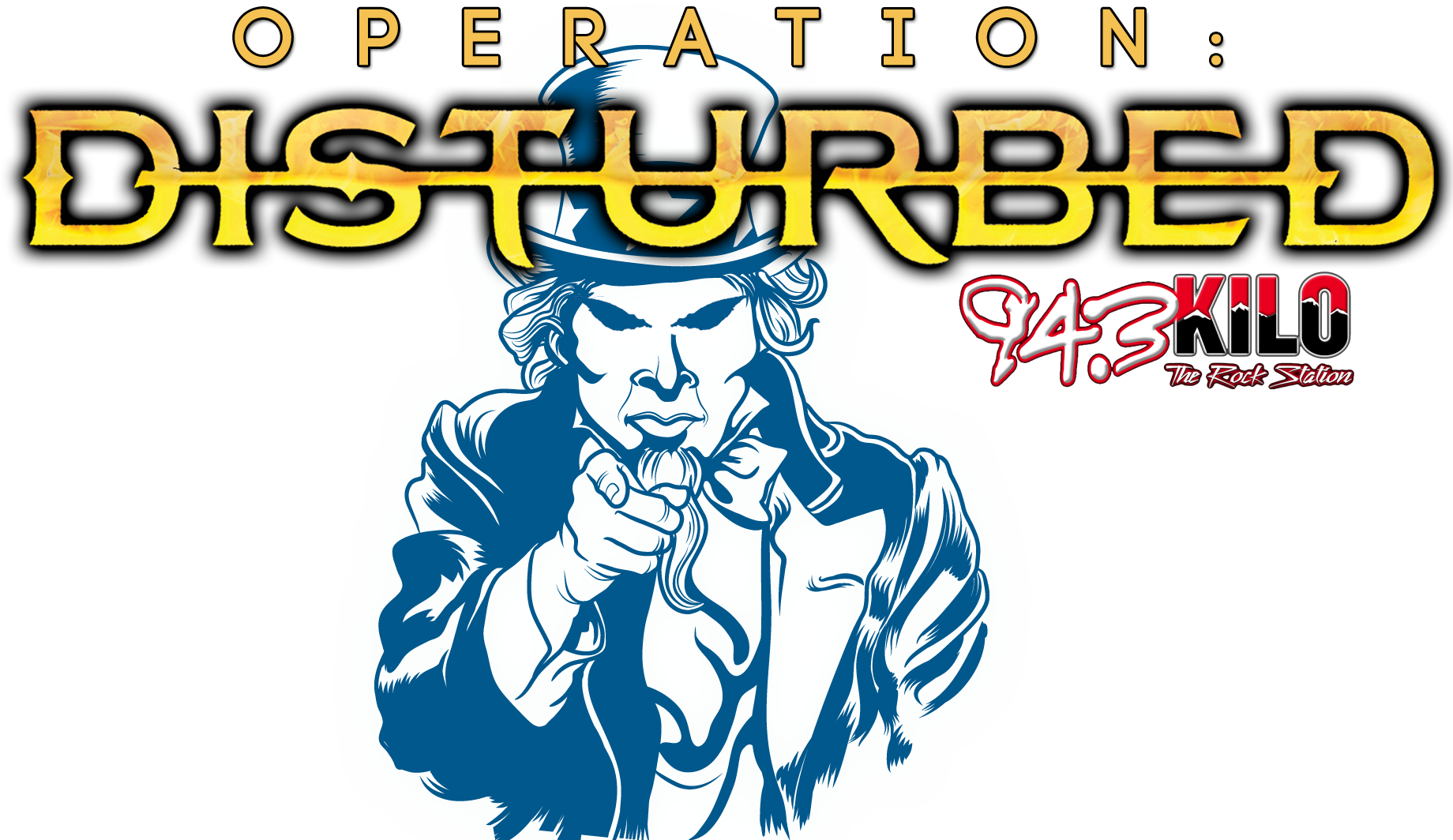 Operation Disturbed94.3 K I L O Rock Station Logo PNG