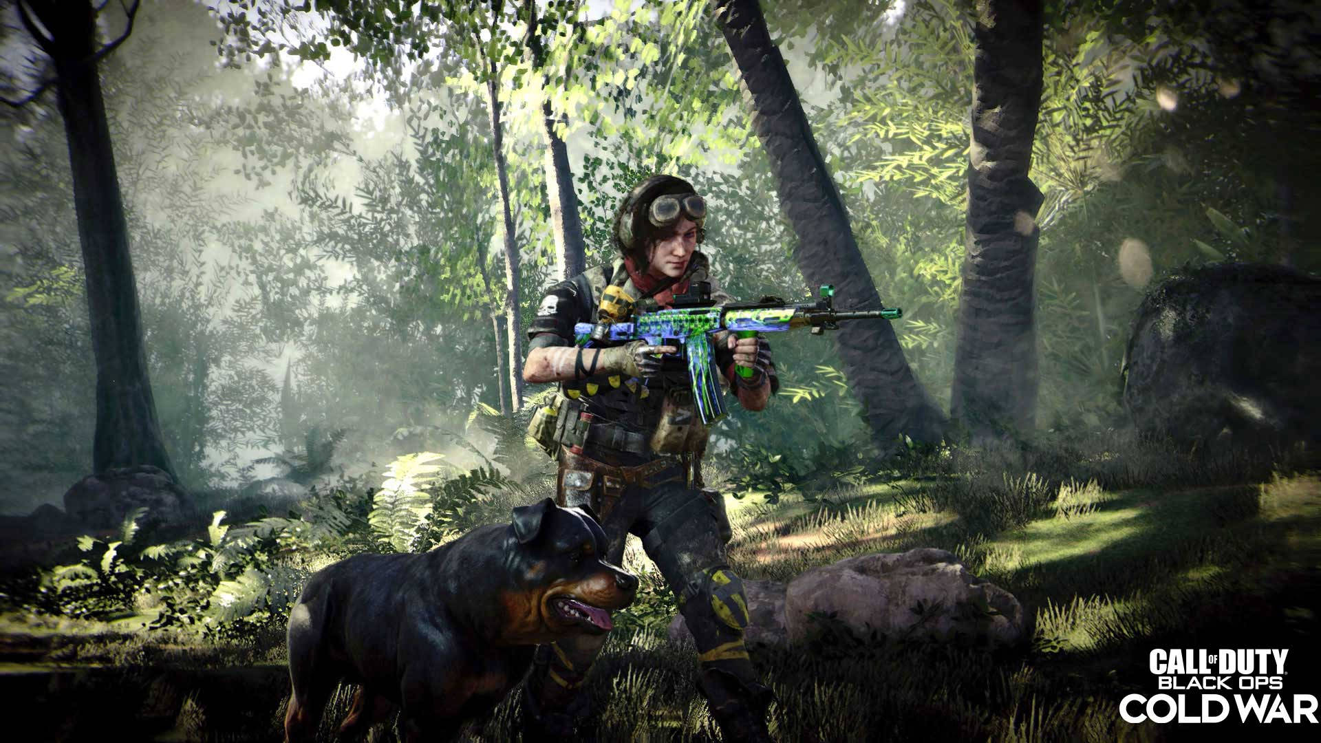 Operator Samantha Maxis With Rottweiler Dog Wallpaper