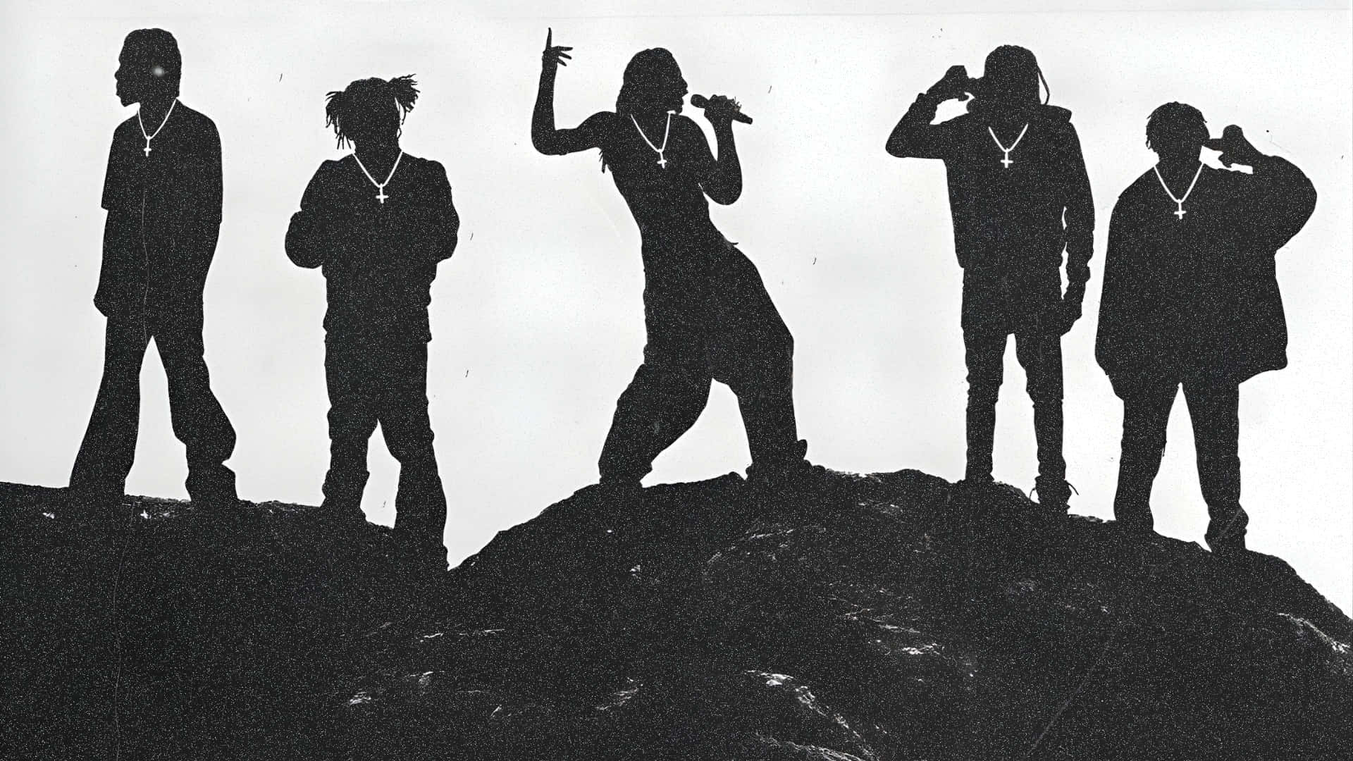 Silhouette De La Actuación De La Banda Opium Fondo de pantalla