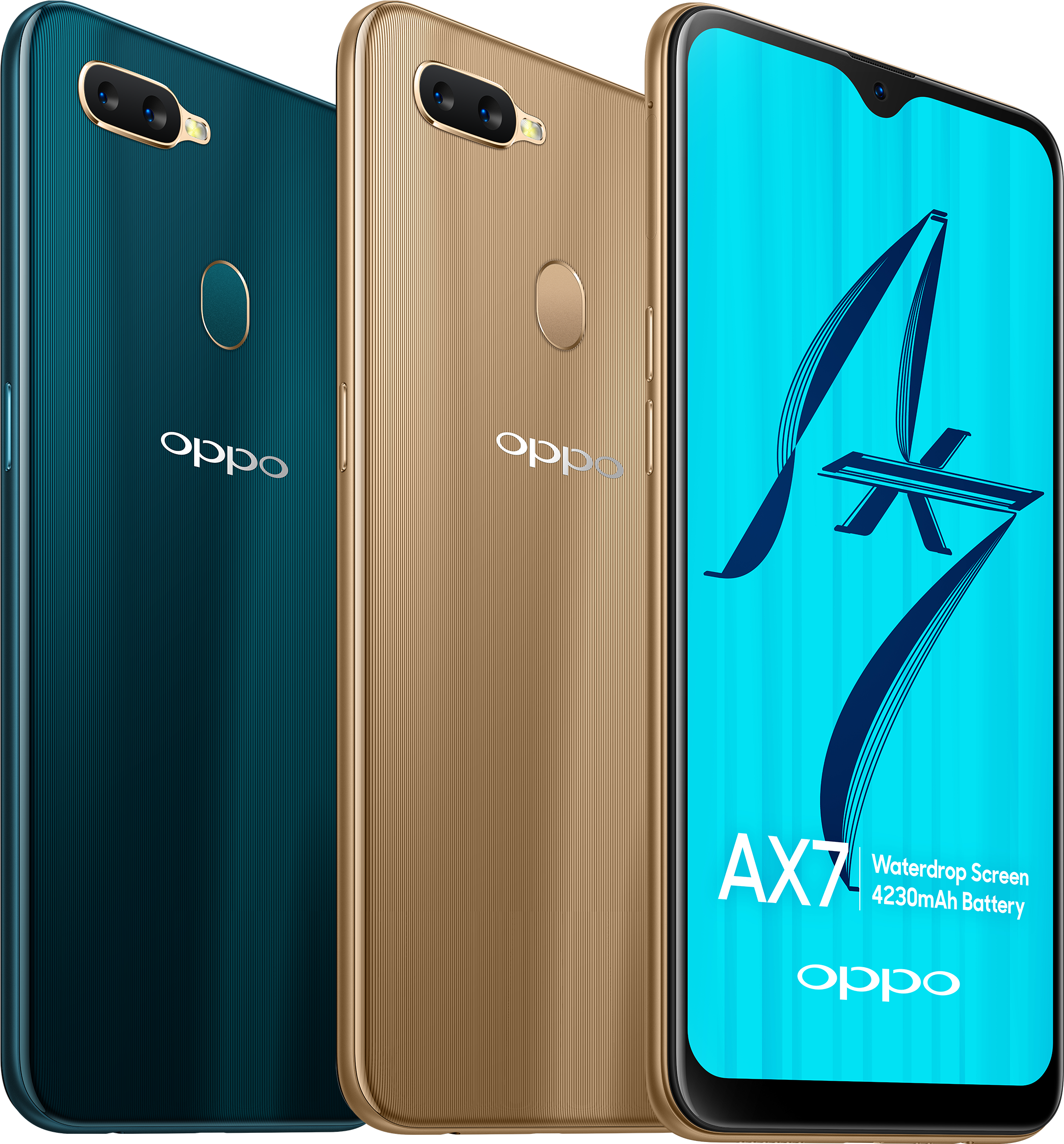 Oppo A X7 Dual Color Variants PNG