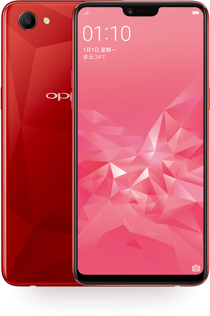 Oppo Red Smartphone Display PNG