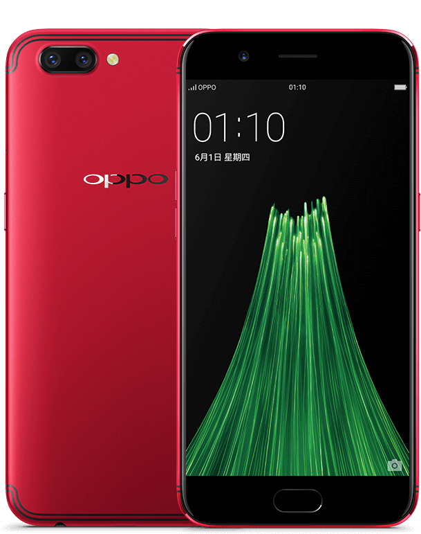 Oppo Red Smartphone Display PNG