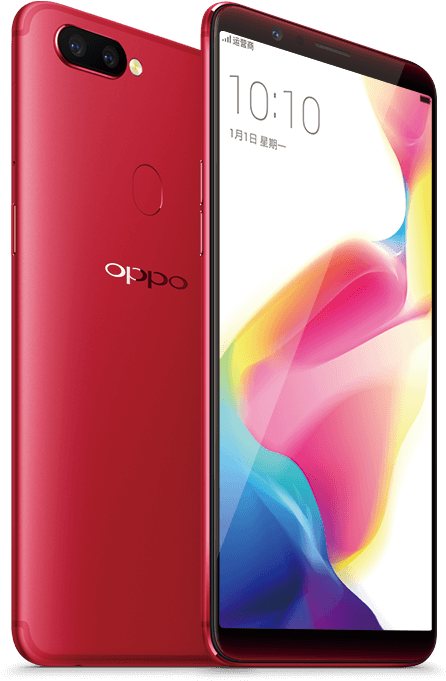 Oppo Red Smartphone Displayand Back PNG