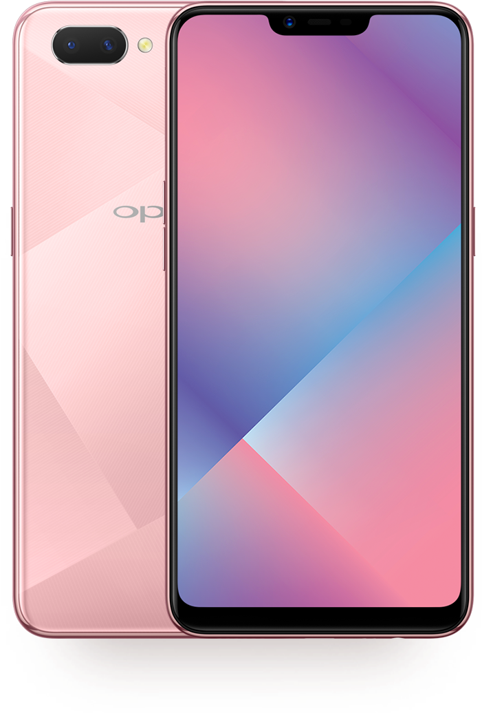 Oppo Smartphone Pink Gradient Design PNG