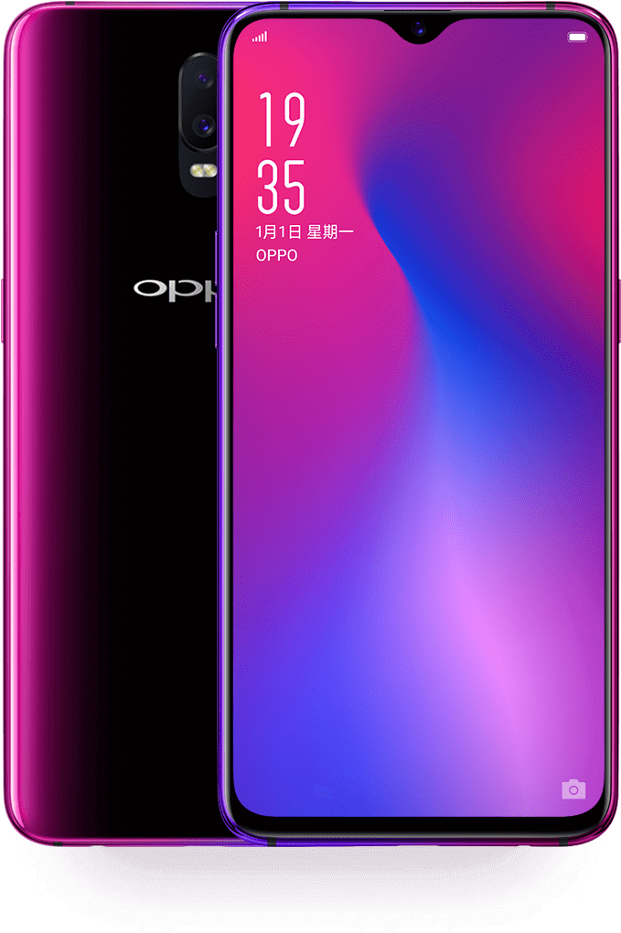 Oppo Smartphone Pink Gradient Display PNG