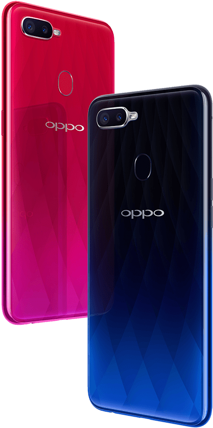 Oppo Smartphones Redand Blue Back View PNG