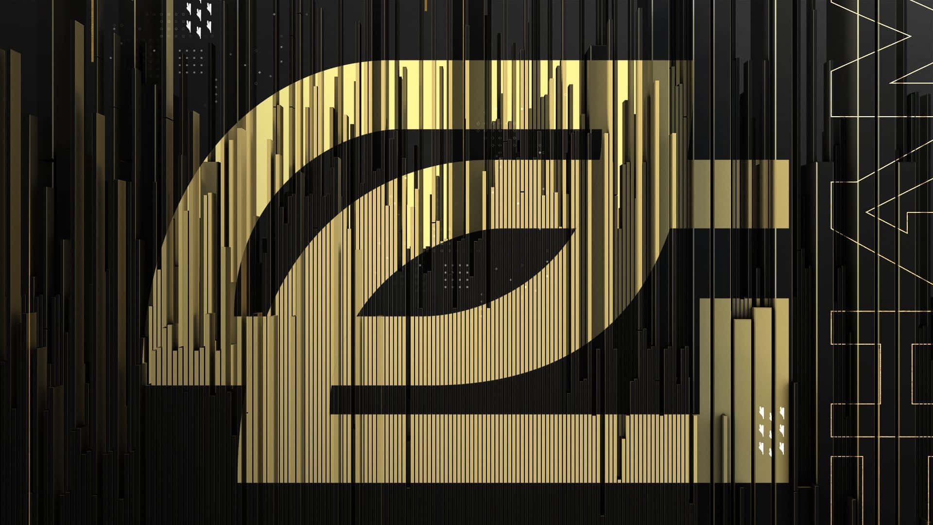 Optic Gaming Logo Golden Abstract Design Wallpaper