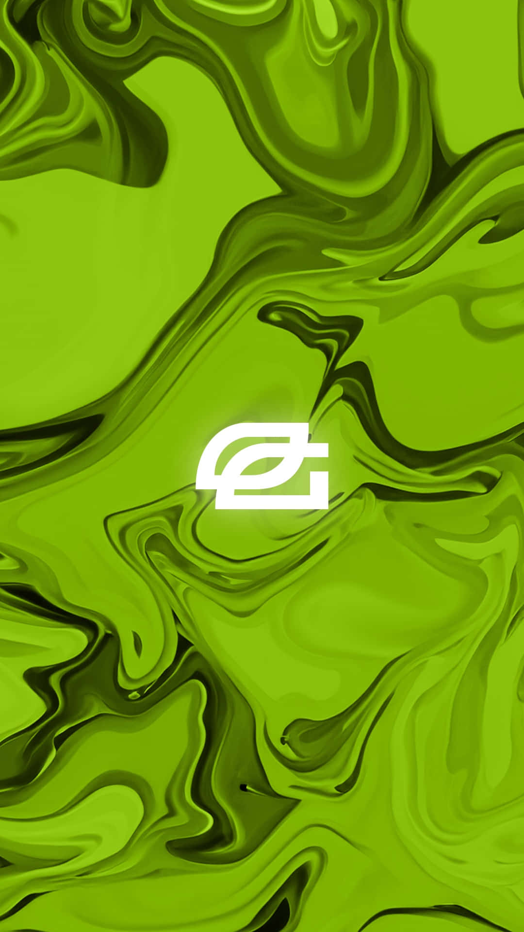 Optic Gaming Logo Green Liquid Background Wallpaper