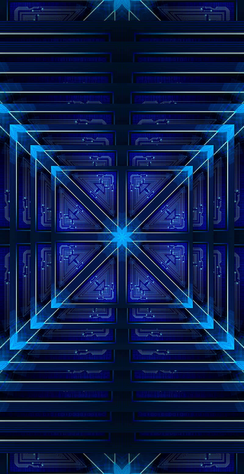 Optical Illusion Of Connected Blue Boxes Wallpaper