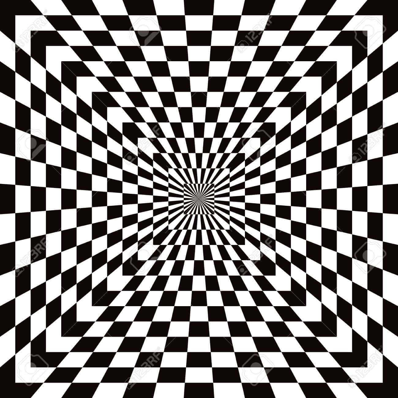 Checkered Tunnel Optical Illusion Picture 1300 x 1300 Picture