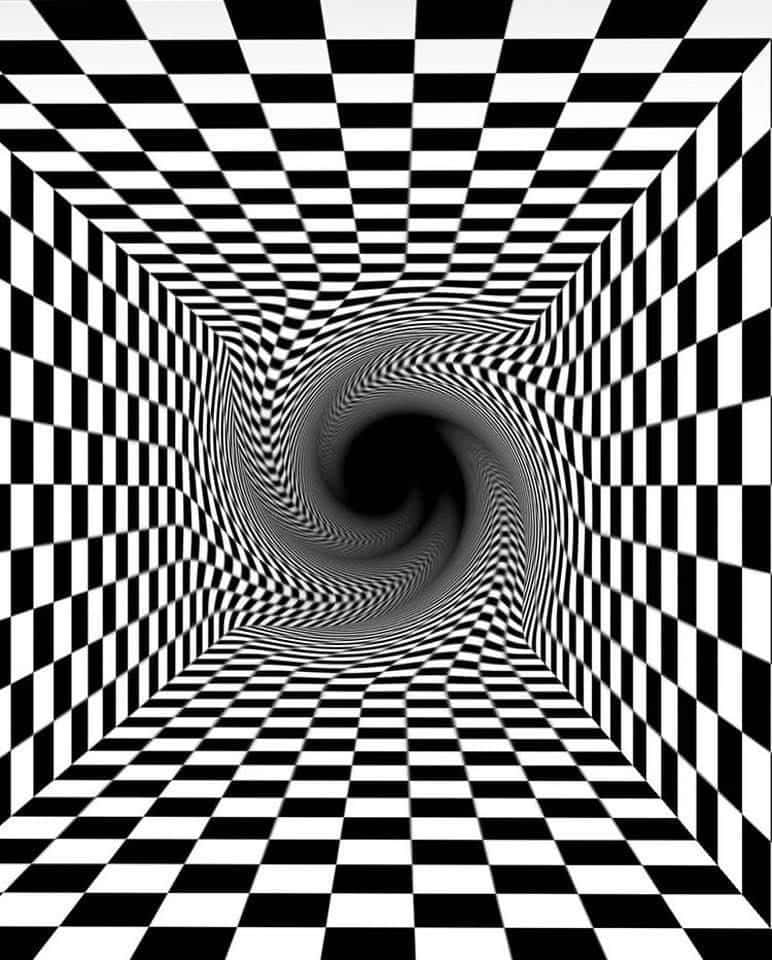 Checkered And Spiral Optical Illusion Picture 772 x 960 Picture
