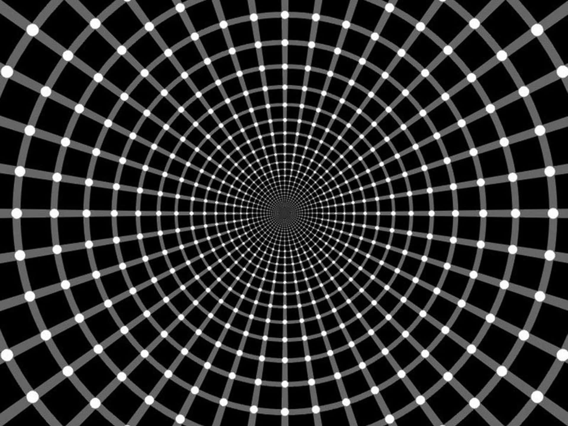 Mesmerizing Optical Illusion with Swirling Black and White Patterns Wallpaper
