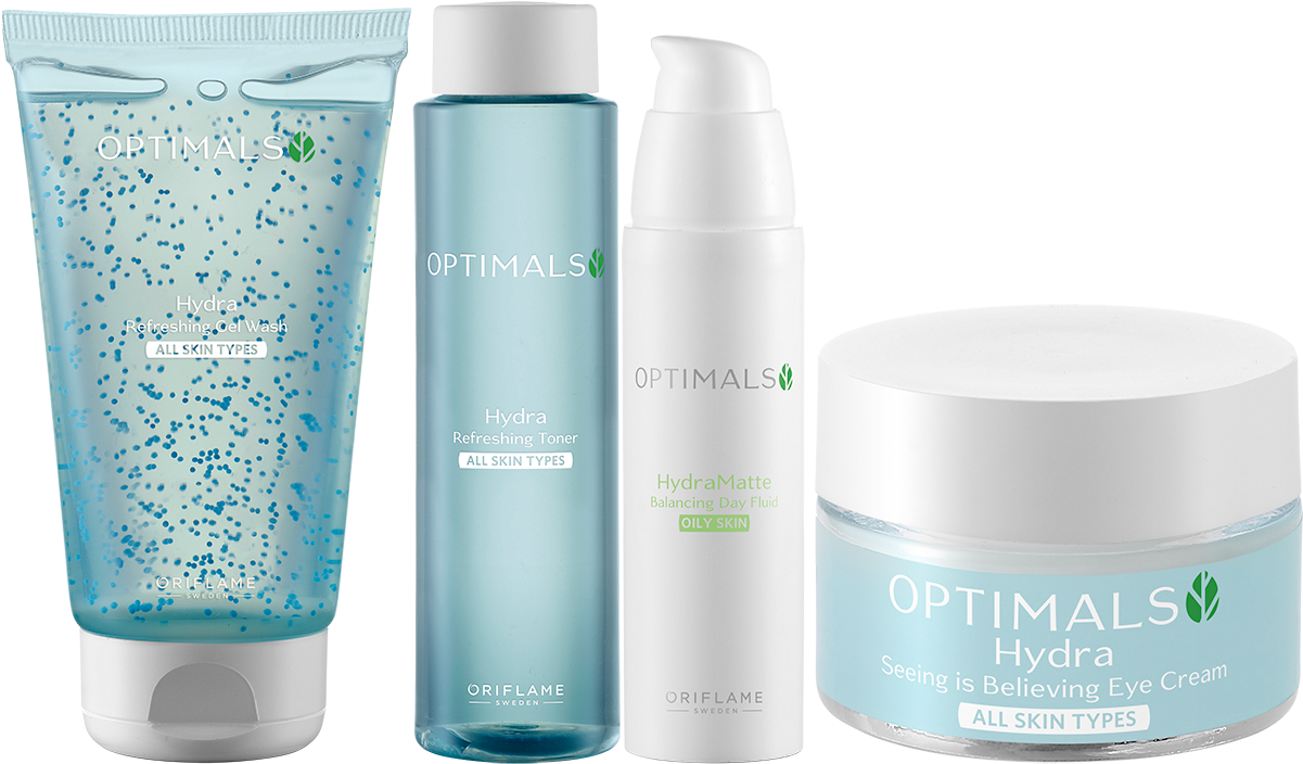Optimals Hydra Skincare Products Set PNG
