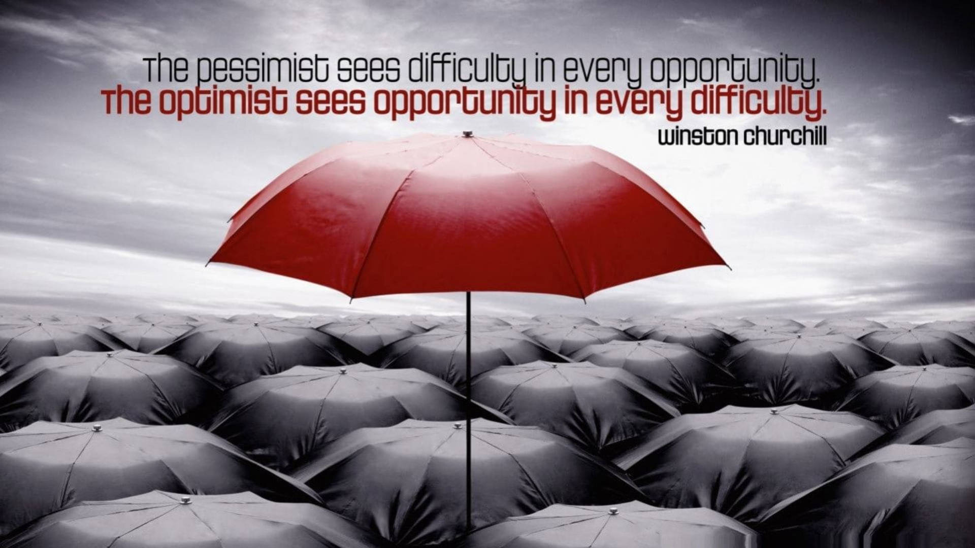 Download Optimistic Pessimistic Umbrella Quote Wallpaper 