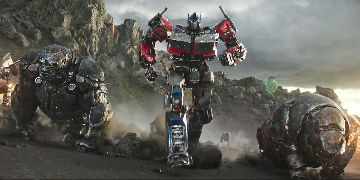 Optimus Primaland Transformersin Action Wallpaper