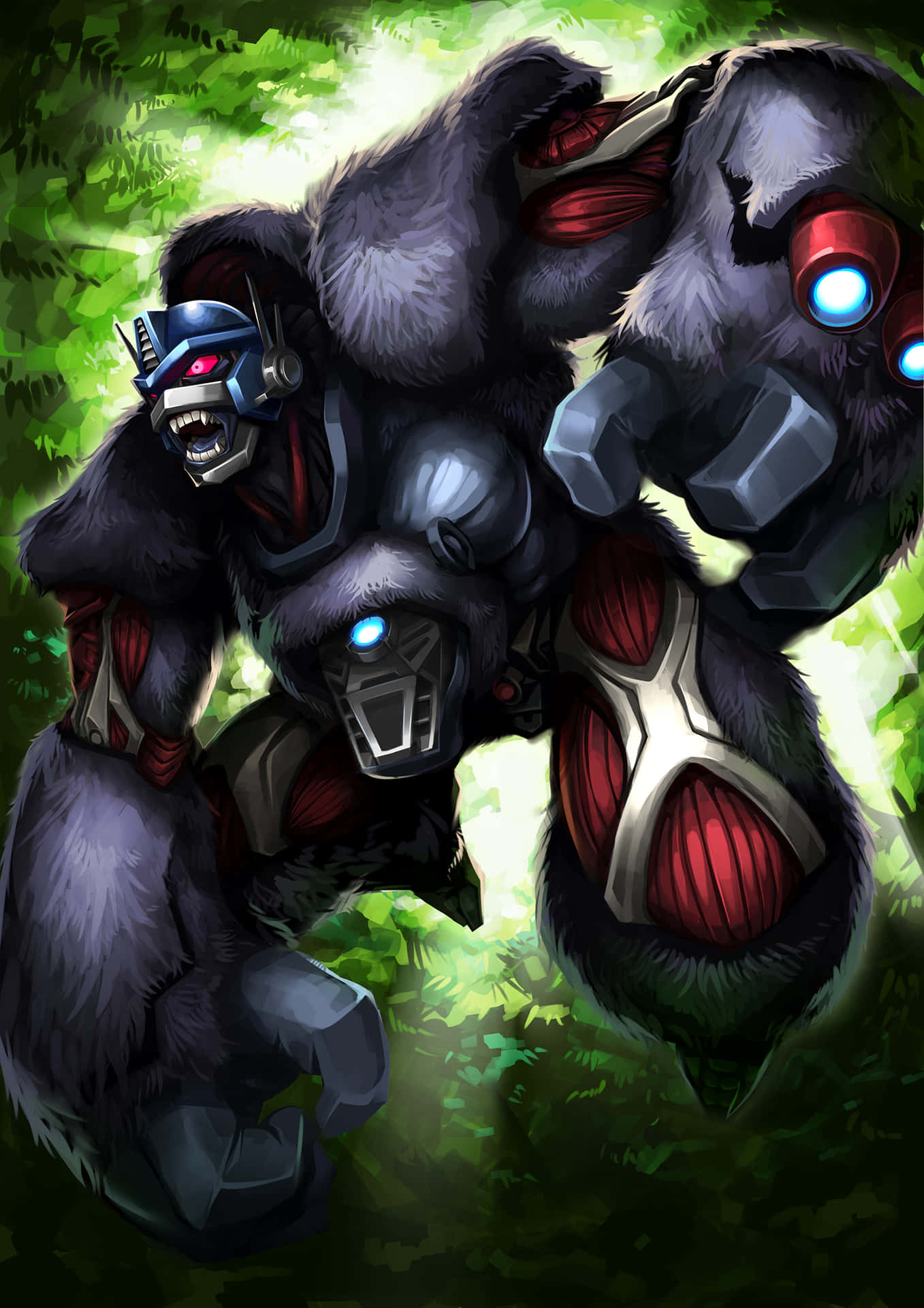 Optimus Primalin Jungle Illustration Wallpaper