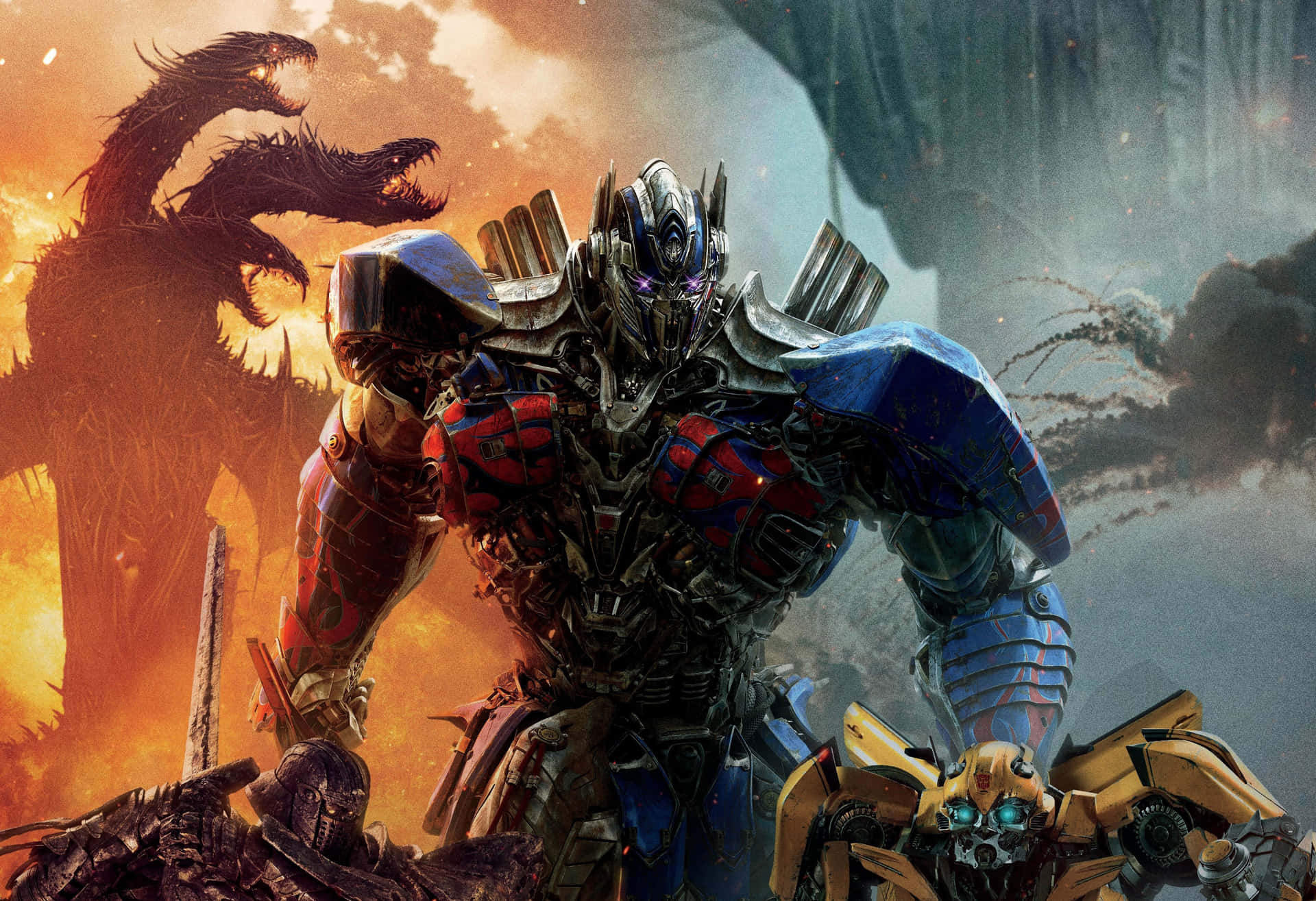 Den ikoniske leder af Autobots, Optimus Prime, i strålende 4K. Wallpaper