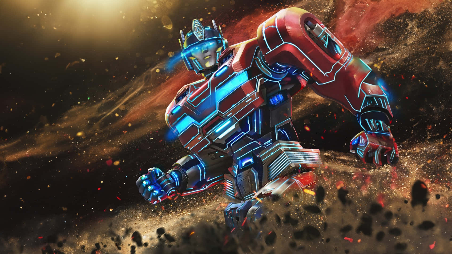 Optimus Prime In Space Battle Wallpaper
