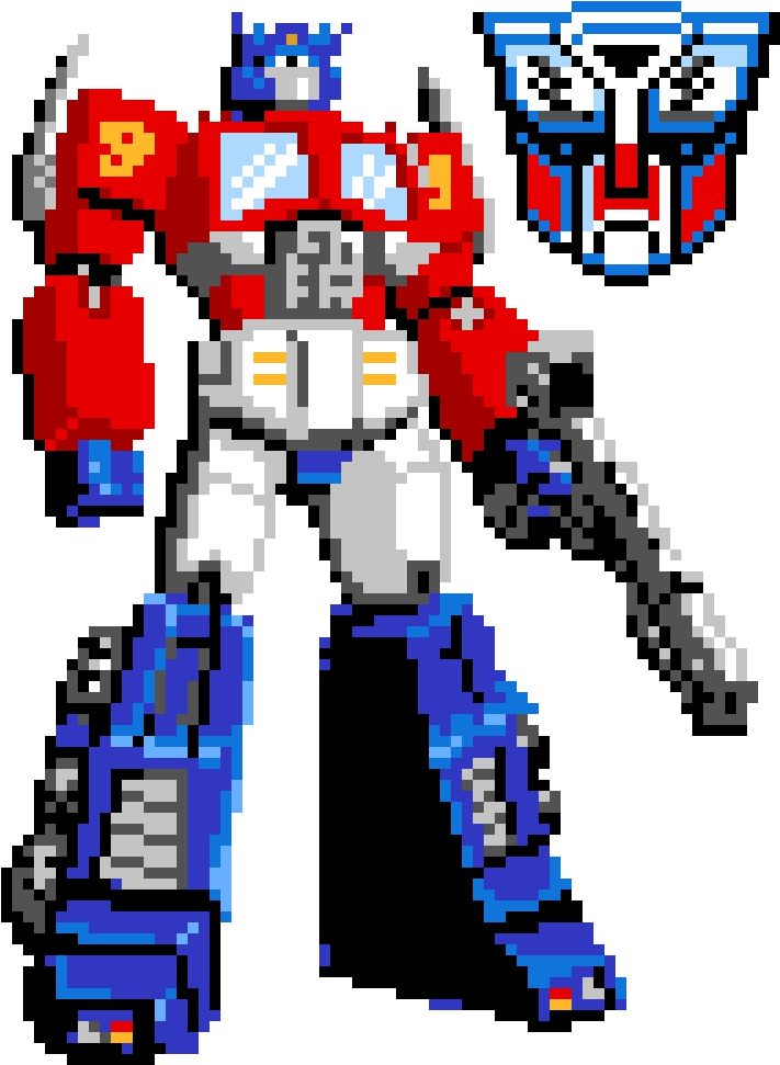 Optimus Prime Pixel Art PNG