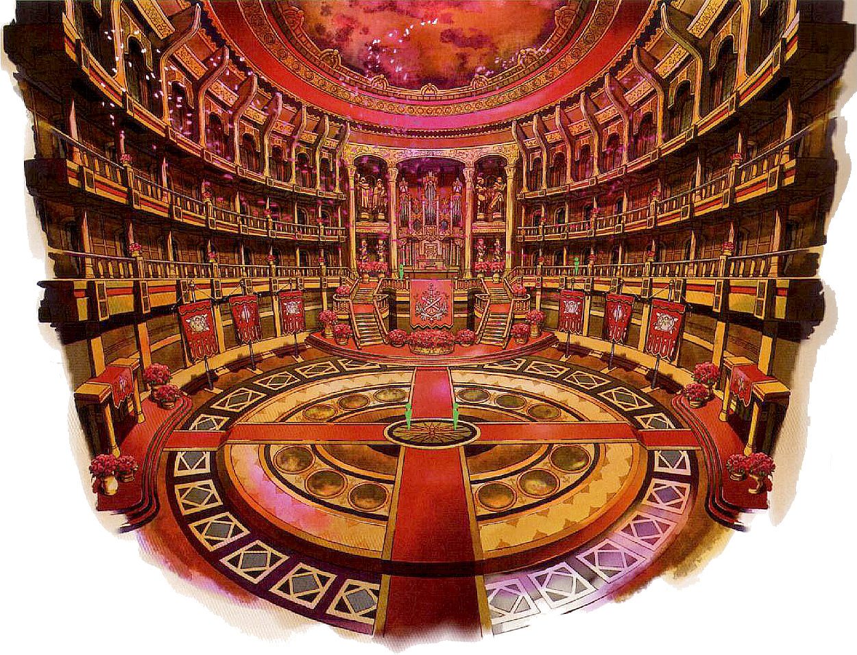 Opulent Anime Theater Interior PNG