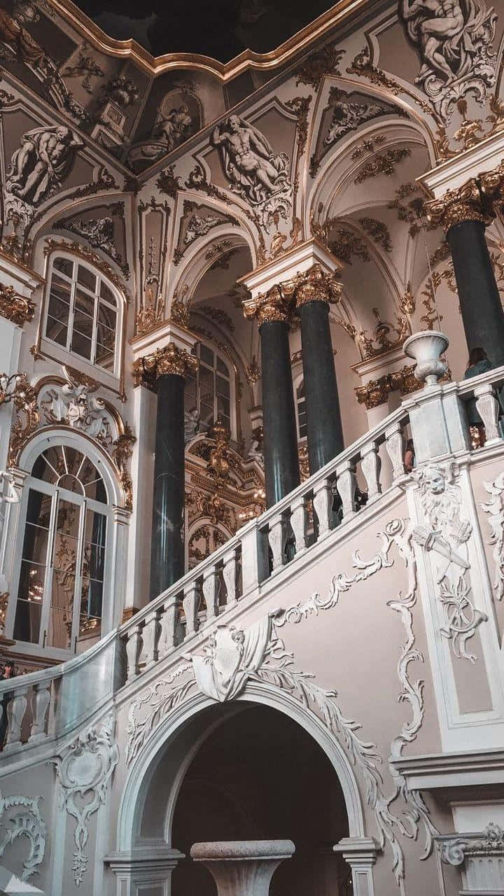 Opulent Baroque Interior Architecture Wallpaper
