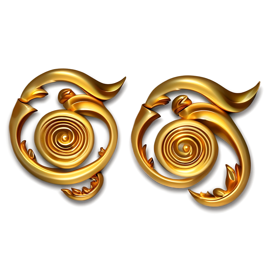 Opulent Gold Swirls Png Iej99 PNG