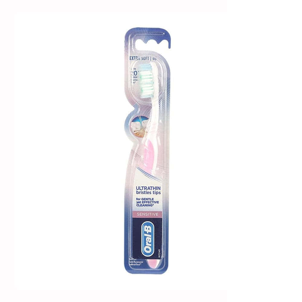 Oral B Sensitive Extra Zachte Tandenborstel Verpakking Achtergrond