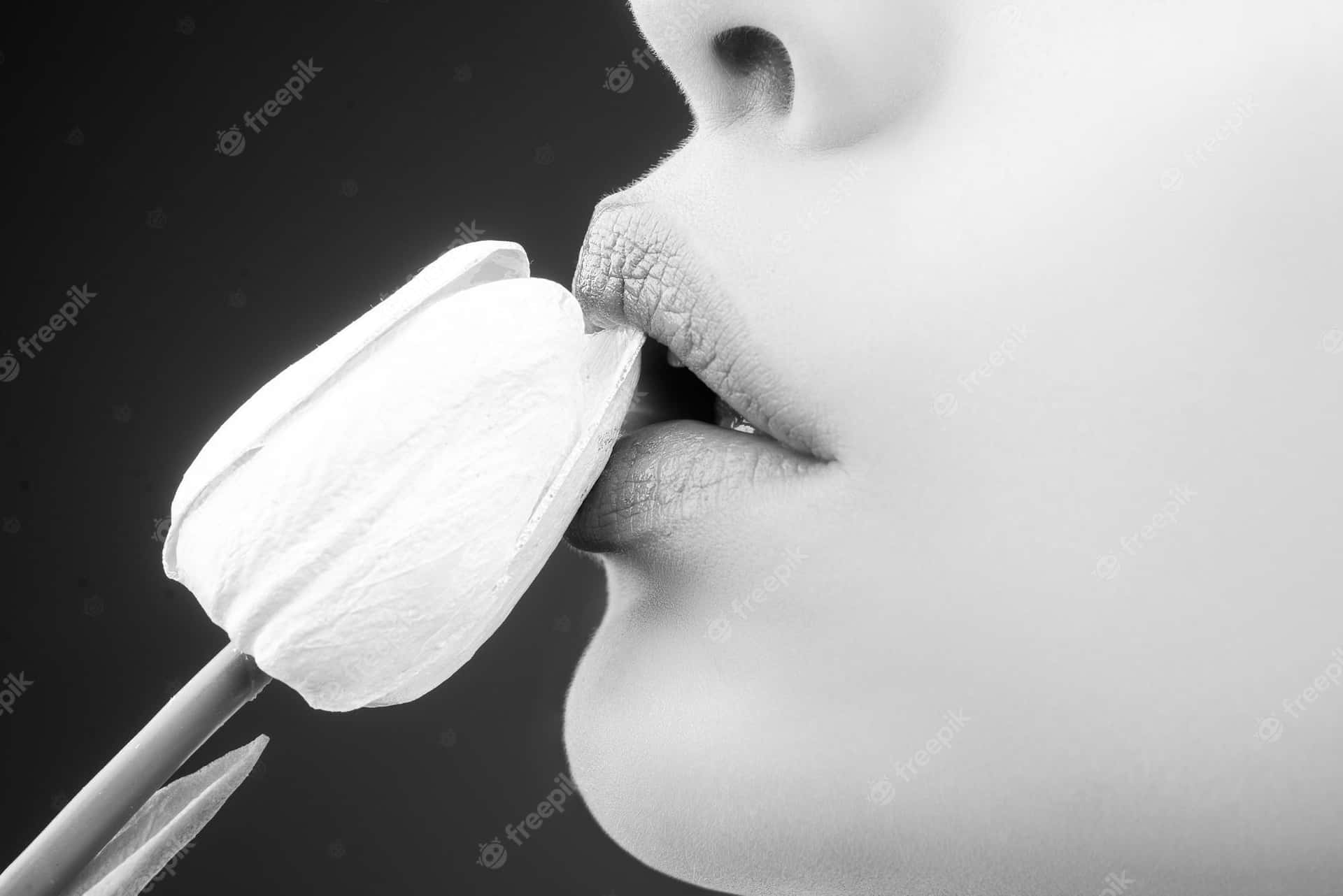 Oral Mouth With Flower Wallpaper