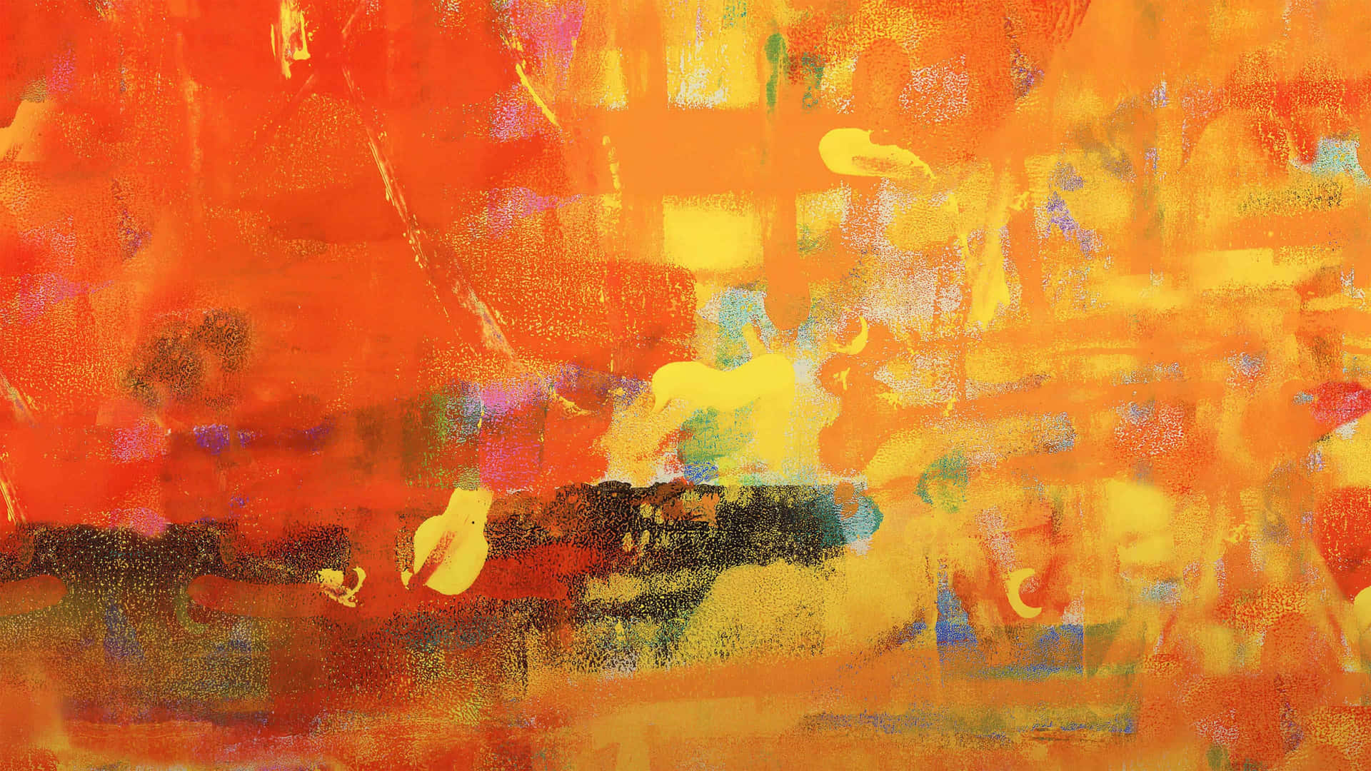 Orangeabstraktes 4k Gemälde Wallpaper