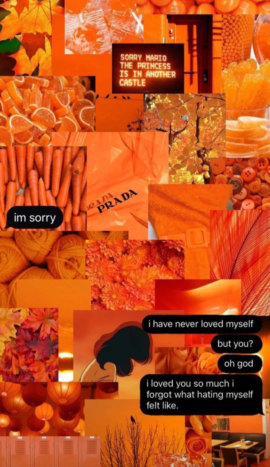 Uncollage De Imágenes Naranjas Y Texto