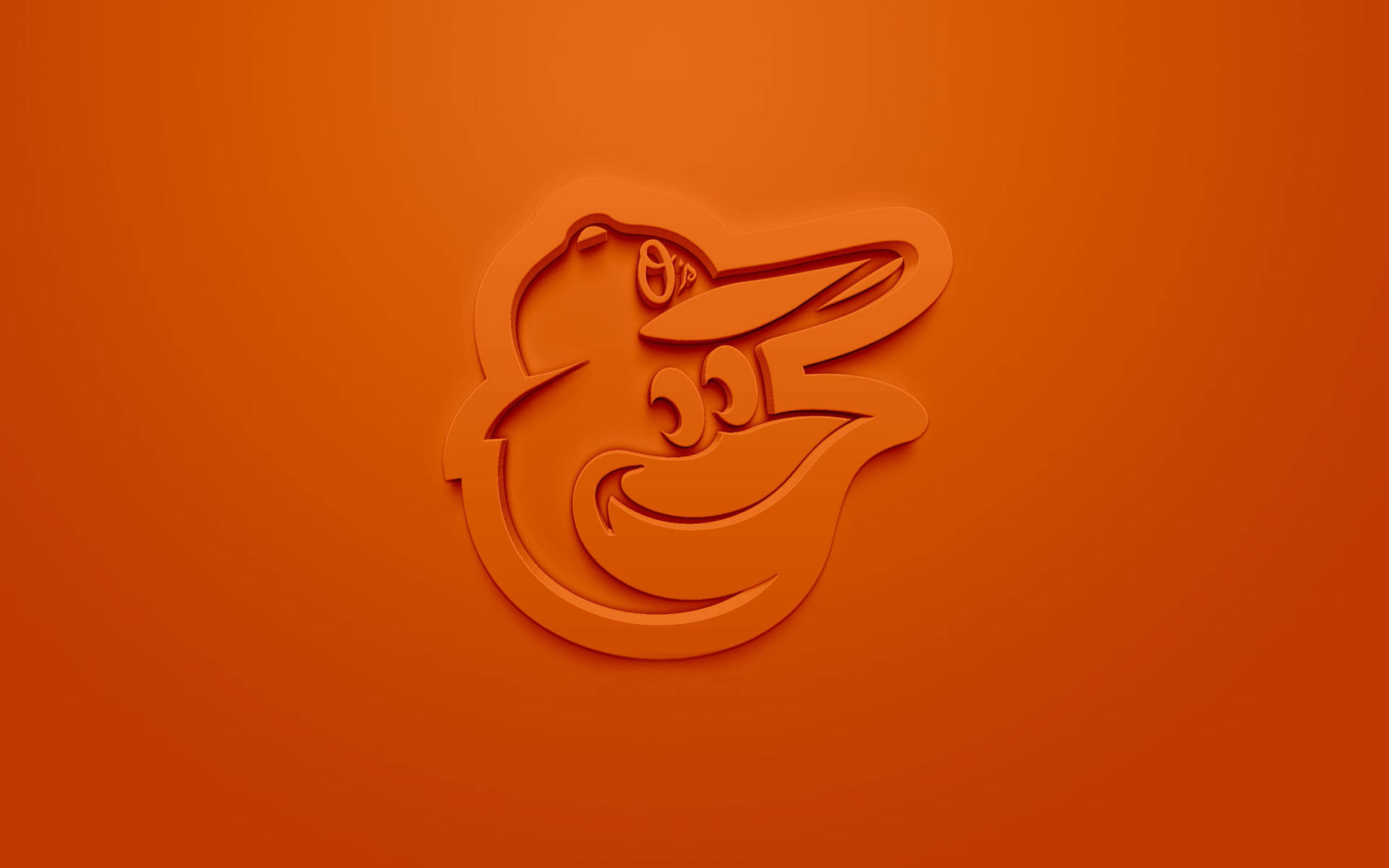 Orange Æstetisk Baltimore Orioles Emblem Tapet. Wallpaper
